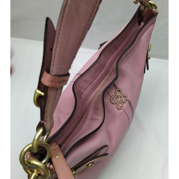Coach Pink Leather Zipper Closure Hobo Shoulder Bag - Picture 9 of 15